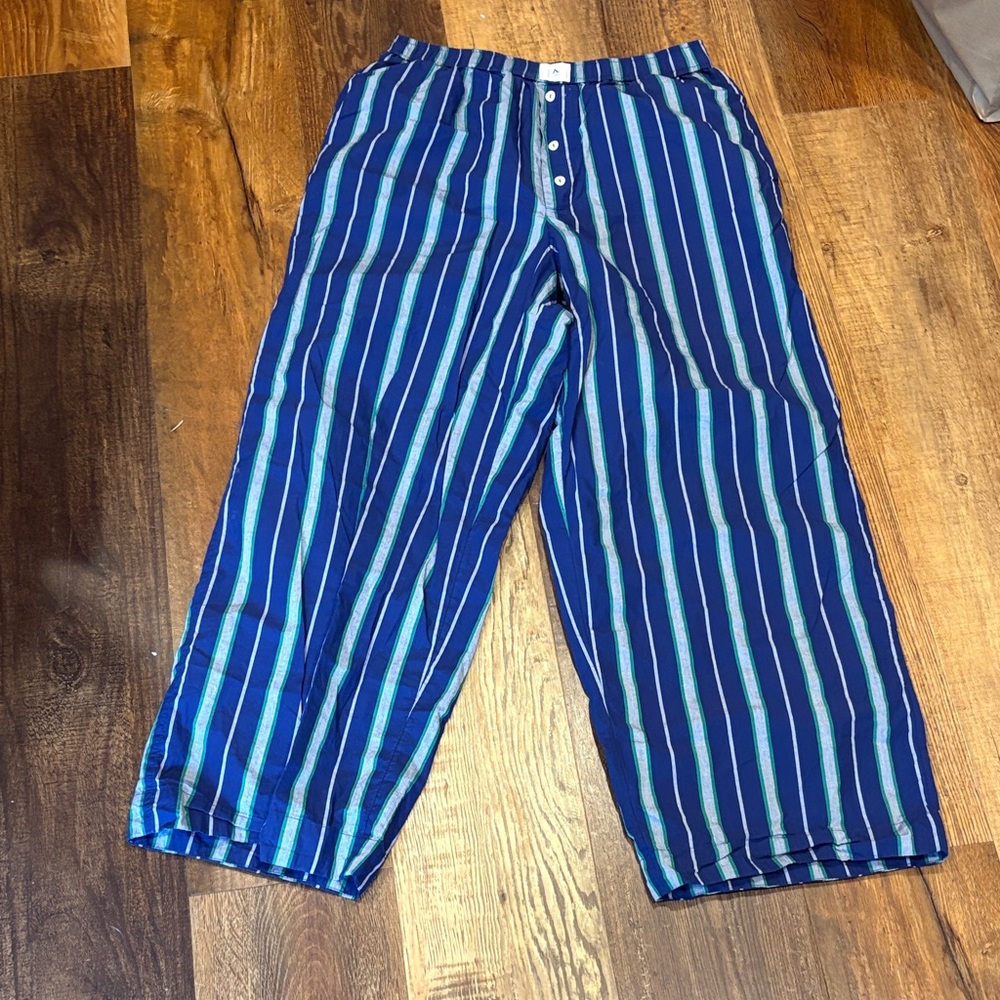 Blue Striped Anthropologie PJ bottoms